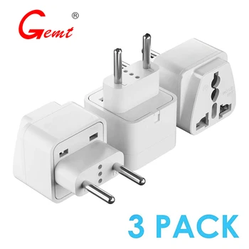 

European Travel Plug Adapter Type C Universal to EU Power Charge your Electronics in Italy Greece Germany Outlet Adaptor 3 Pack
