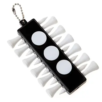 

1PCS Outdoor Golf Accessories Golf Tee Holder Carrier 12 Wooden Plastic Tees with 3 Ball Markers with Keychain
