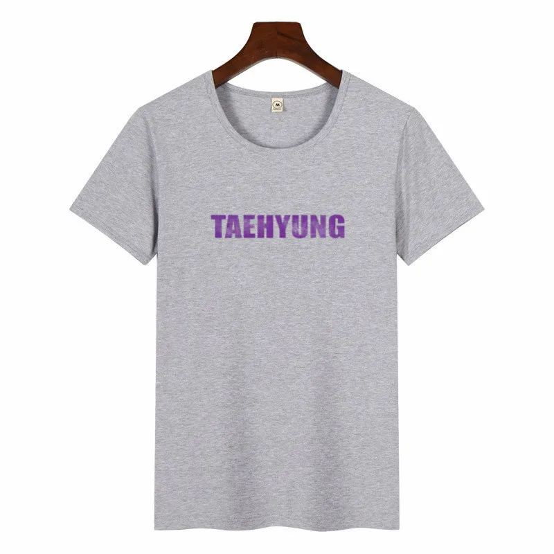 Новые женские футболки Kpop Idol TAEHYUNG с надписью Pritn, женские повседневные топы с короткими рукавами, футболки, летние модные футболки в Корейском стиле для девочек