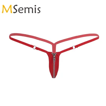 

Women Lingerie Stretchy Nylon G-string Thong Bikini Underwear Front with Zipper Closure Underpants Mini Panties