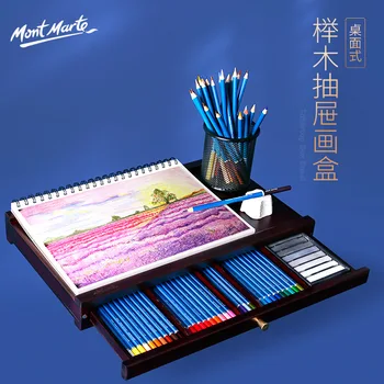 

Mengmate Desktop Easel Wooden Storage Box Sketching Pencil Toolbox Single-Layer Drawer Portable Oil Painting Box