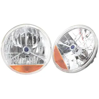 

A Pair Of Chevrolet Ford Motors General H4 7" Blue Point Headlights Motorcycle ABS Driving Fog Spot Lamp