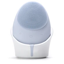 Водонепроницаемая Вибрирующая щетка для очищения лица, мини Массажный очиститель для лица, силиконовая электрическая ультразвуковая щетка для лица