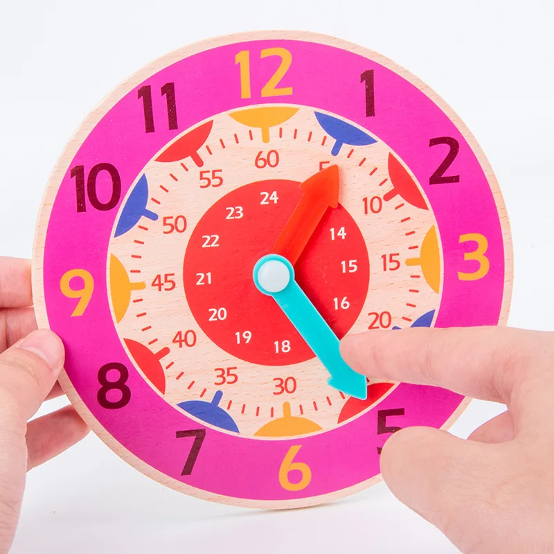 Nuevo  Juguetes de reloj de madera para niños, juguetes de reloj educativo para edades tempranas, hora y segundo cognitivo, herramientas de regalo, 1 Uds. QLXKeoeax
