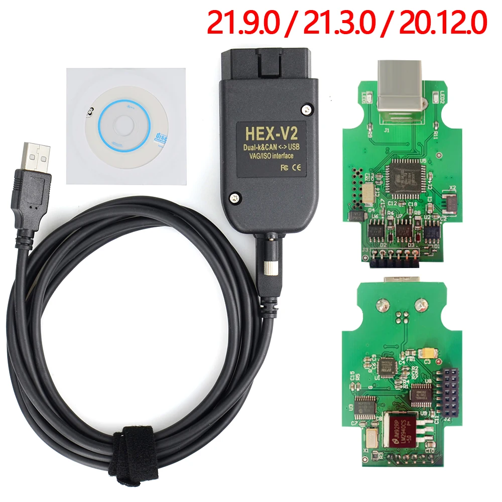 VAG COM 21.9.0 HEX CAN USB интерфейс для VW AUDI Skoda Seat 20.12.0 ATMEGA162 + 16V8 FT232RQ многоязычный |
