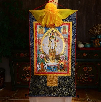 FYH 85*48 см 24 стиля Зеленая Тара четыре-armed Будда синий Thangka Скручивающиеся картины шелковая вышивка живопись - Цвет: 14