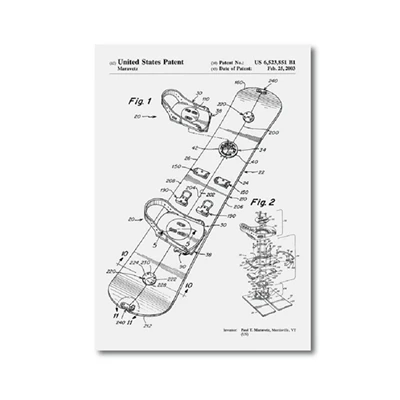 Настенное искусство нордическая простая ткань HD сноуборд патент старинные принты снег постер с катанием на лыжах Blueprint ЖИВОПИСЬ СПОРТ домашний Декор картина - Цвет: Nordic YF224-05
