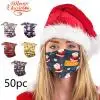 10/50pc Christmas Mask Adults Disposable Face 3-layer Non-woven Fabric Party Masks Breathable Mascarillas Facial Halloween | Тематическая