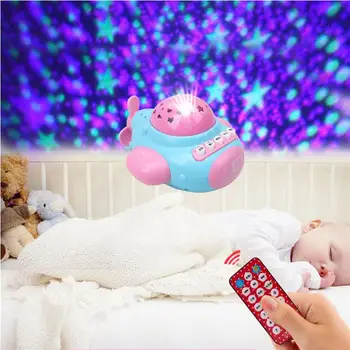 

Baby Infant Kids Children Music Story Multifunction Projector Lamp Appease Plane Toy Educational Toy (Pink)