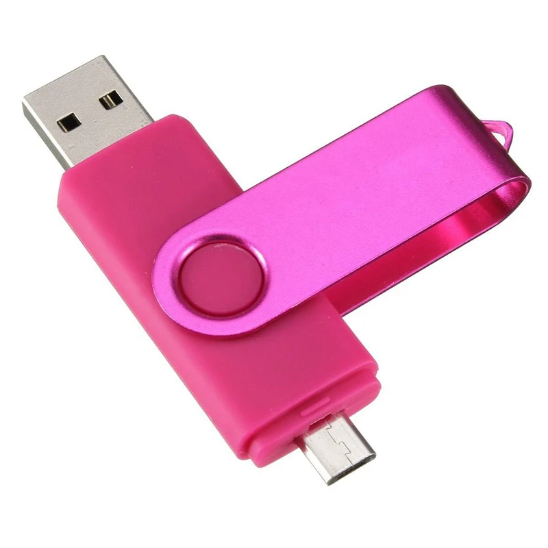 2 Pcs USB Mini Memory Stick 16GB USB 2.0 Memory Flash Drive OTG for Handy PC, Rose Red& Green
