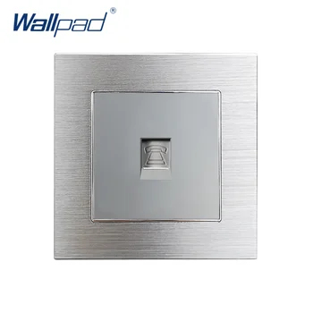 

Telephone Socket CAT3 RJ11 Wallpad Luxury Grey Aluminum Alloy Panel TEL Electric Wall Socket Electrical Outlets For Home