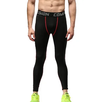 

2020 hot Fitness Men Running Tights High Elastic Compression Sports Leggings Quick Dry Ankle Length Pants Gym sleamless buttom