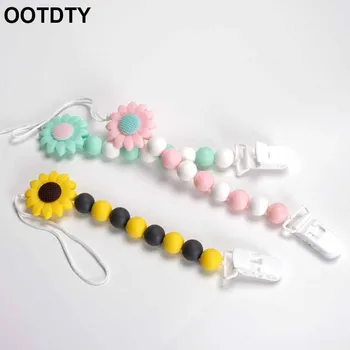 

Sunflower Chain Appease Pacifier Infant Nipple Feeding Anti-fall Clip Chew Toy