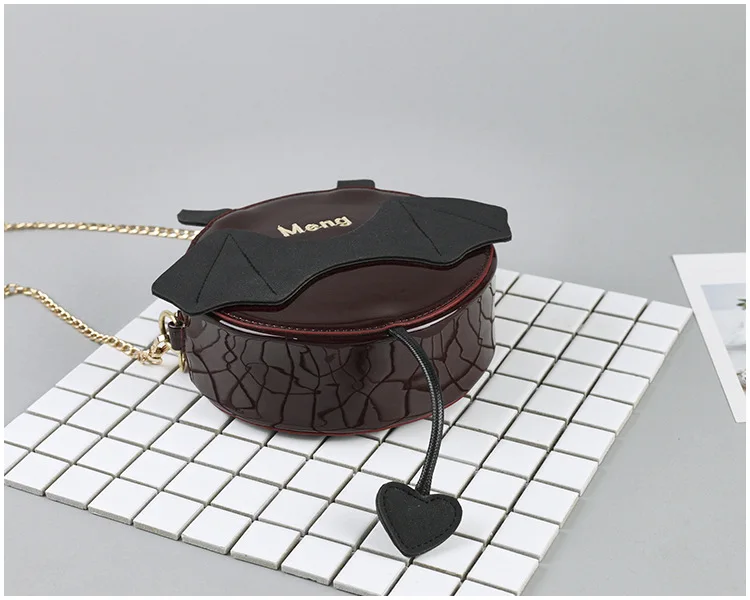 

Korean-style Patent Leather Cute Pet Small round Bag Batman Modeling Shoulder Oblique WOMEN'S Bag