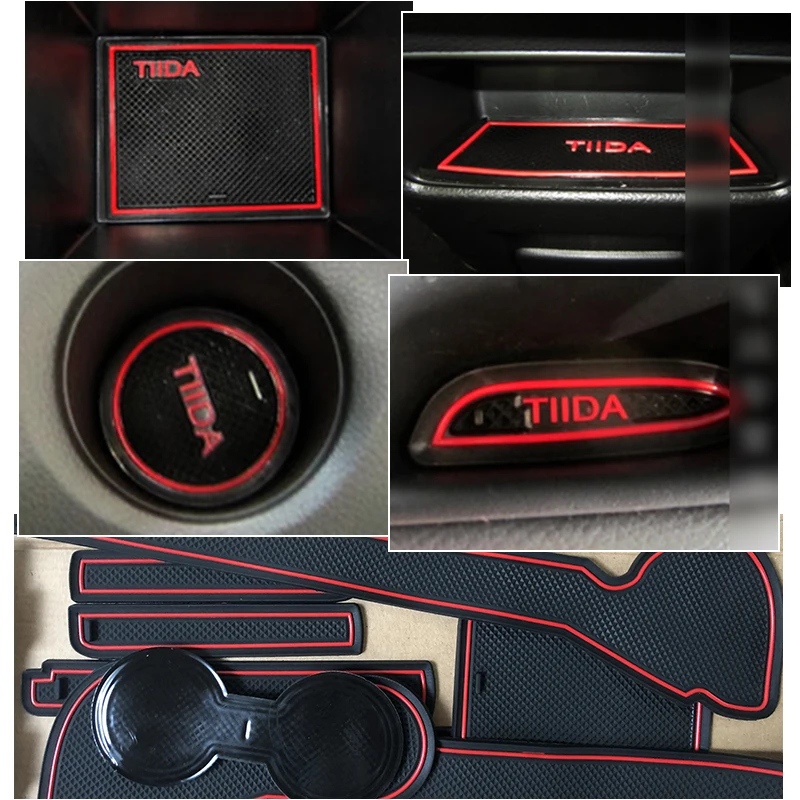 Автомобильный Гаджет коврик для Nissan Tiida Pulsar C13 аксессуары гелевая накладка резиновые ворота Слот коврик чашки коврики Tapis