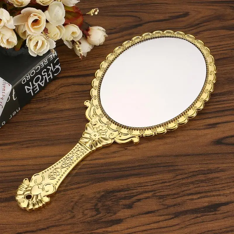 1 шт., портативное винтажное косметическое зеркало для макияжа, овальное круглое зеркало для рук, благородное восстановление, древние способы, Корт, зеркало, инструмент для красоты