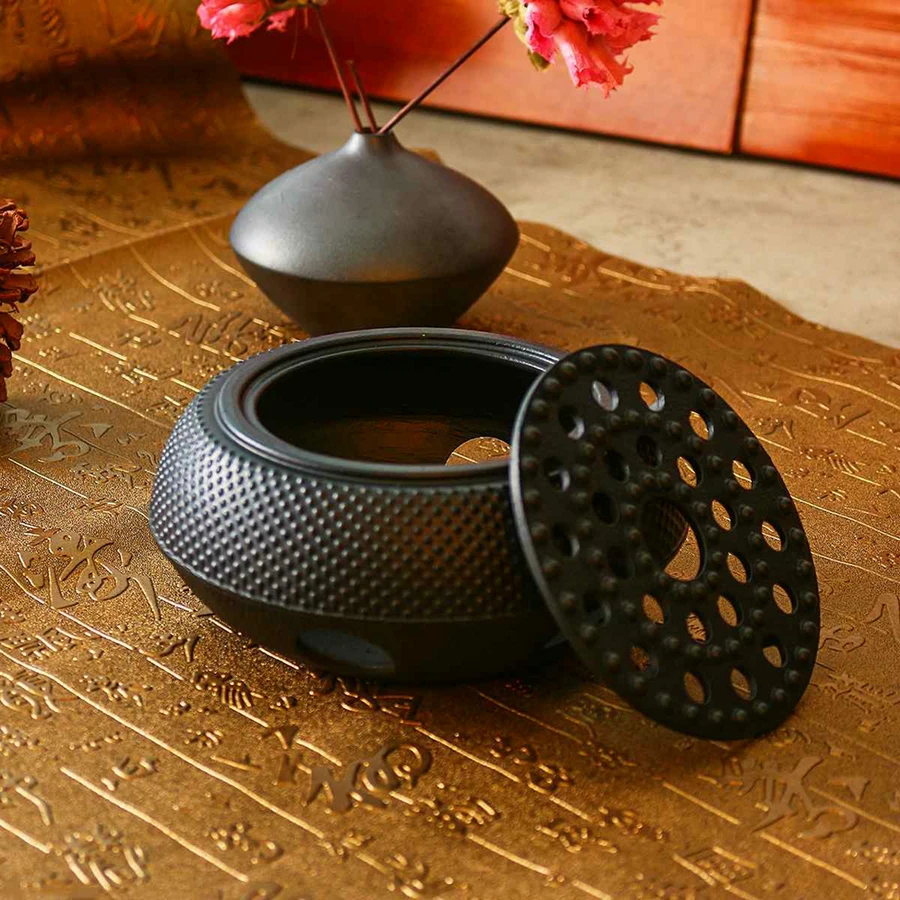 Honeycomb Cast Iron Teapot Warmer Burning Stove Heating Tea Pot Warmer Stoves
