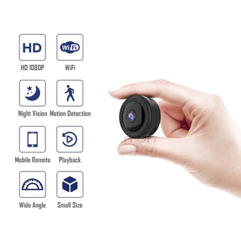 Mini cámara de vídeo inalámbrica con WiFi, Mini videocámara pequeña de bolsillo, grabadora de voz de movimiento, visión Nocturna, Espia 1080P