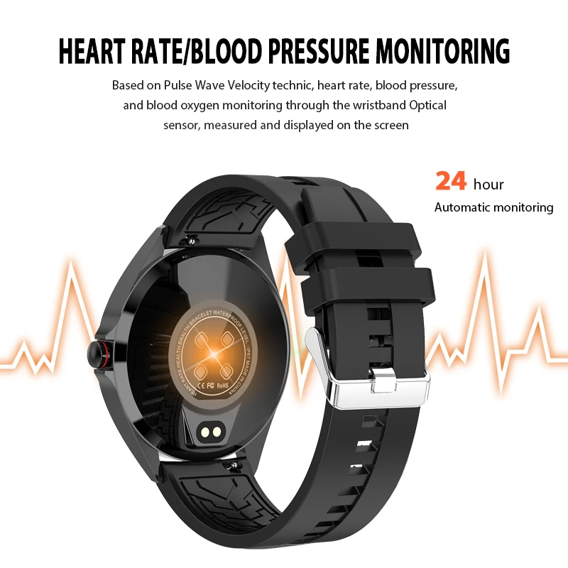 

LIGE New Fashion Sports Smart watch Full Circle Touch screen Sphygmomanometer Weather Display Bluetooth Smartwatch For iPhone