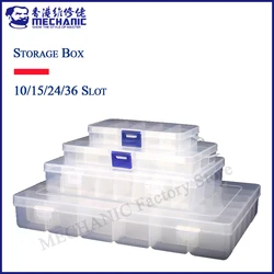 10/15/24/36 Slot Transparent Plastic Storage Box for Terminal Small Component Jewelry Box Bead Pills Organizer Nail Art Tip Case