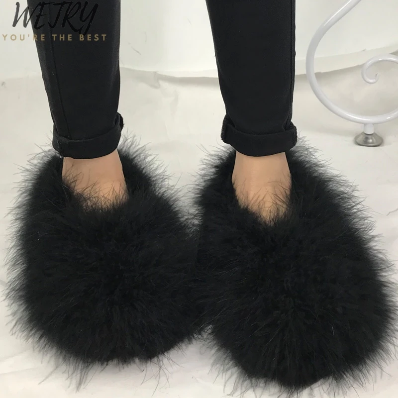 ostrich fur boots