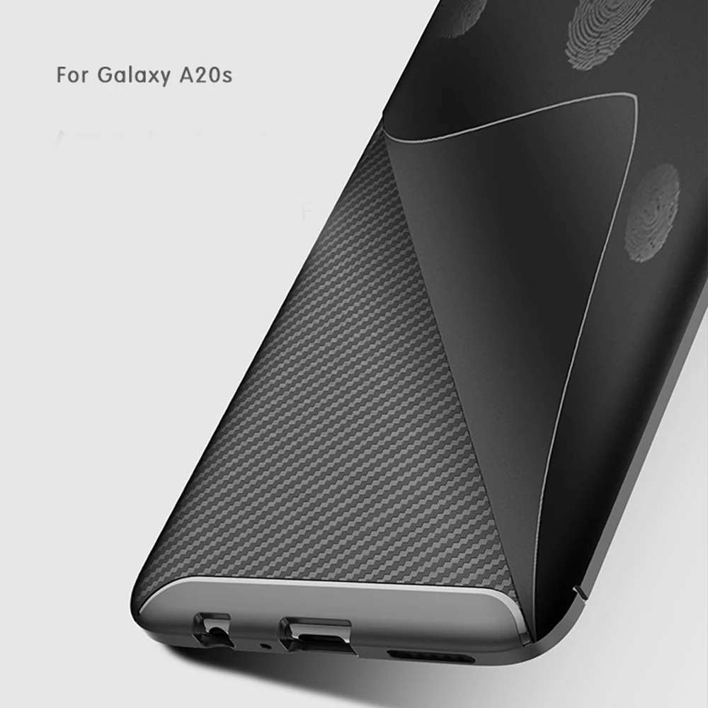Чехол для Samsung Galaxy A20s A 20 s Роскошный чехол из углеродного волокна противоударный