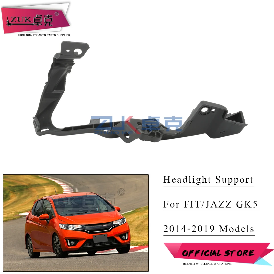 

ZUK Head Lamp Bracket Support Holder For HONDA For FIT JAZZ GK5 2014 2016 2017 2018 2019 Left Right Head Light Spacer