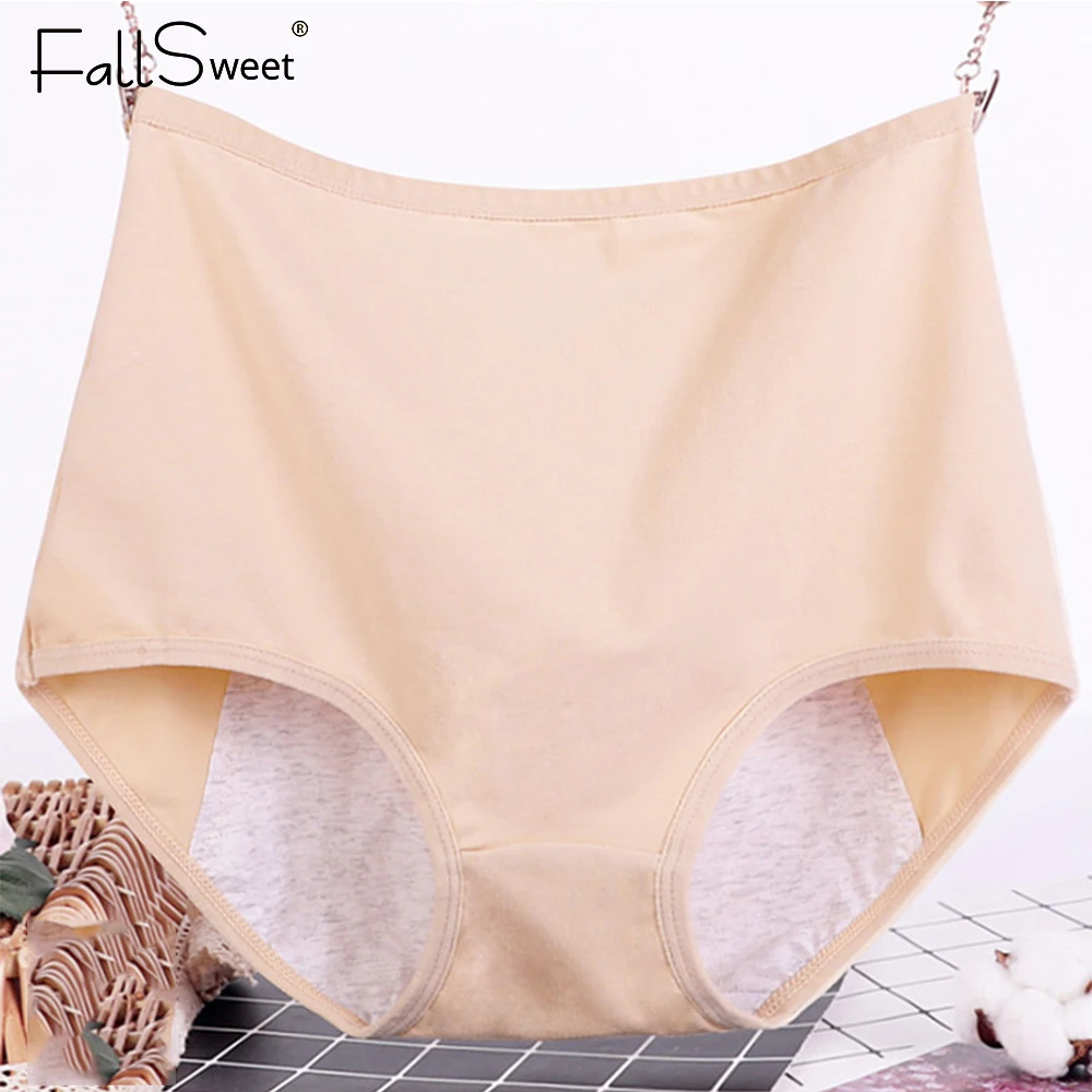 FallSweet Plus Size Period Panties Sexy Underwear Women High Waist Leak