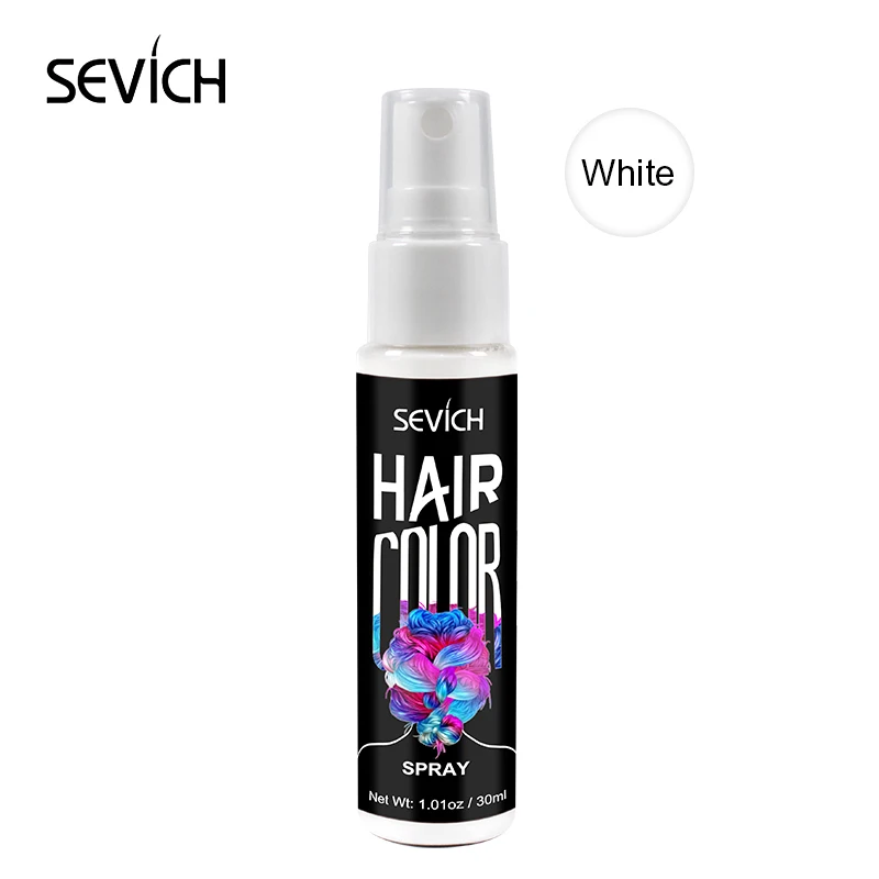 Sevich стиль цвет волос спрей одноразовый цвет волос Мгновенный Уход за волосами салон Уход за волосами Стайлинг продукт для мужчин и женщин 5 цветов - Цвет: White