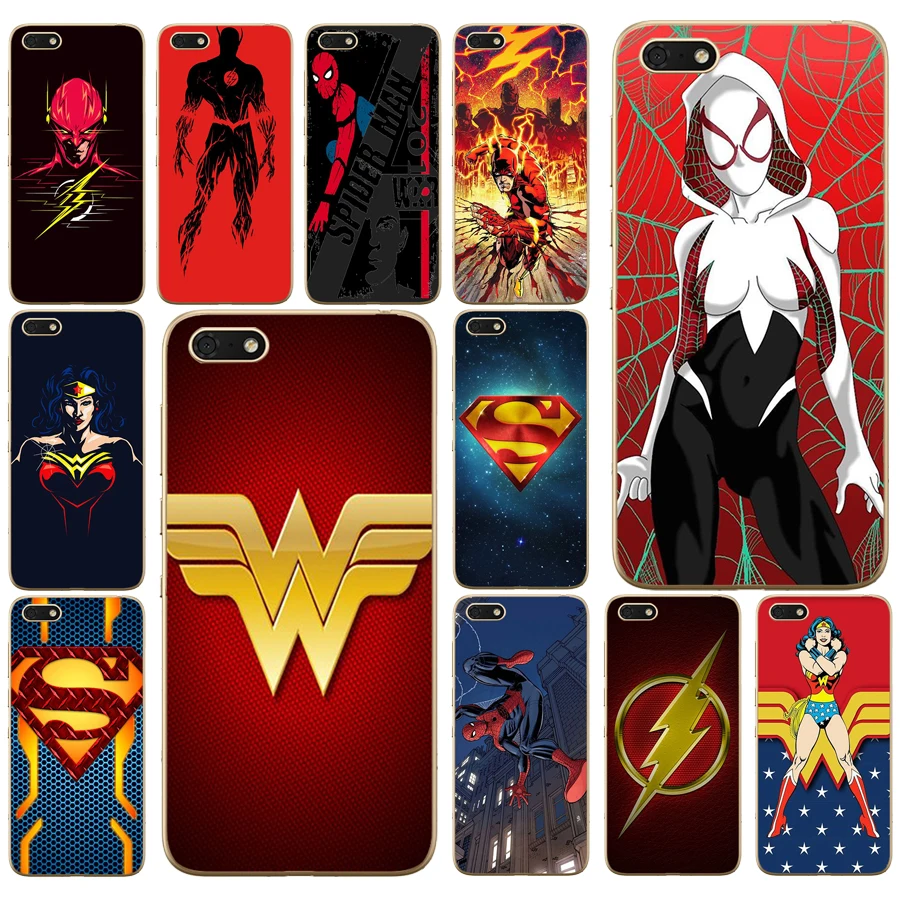 

Batman Superman flash Wonder Woman Spiderman 2 Cover Case for Huawei honor 9 10 Lite 7A 5.45 7a pro 7c 5.7 inch 7x 8x