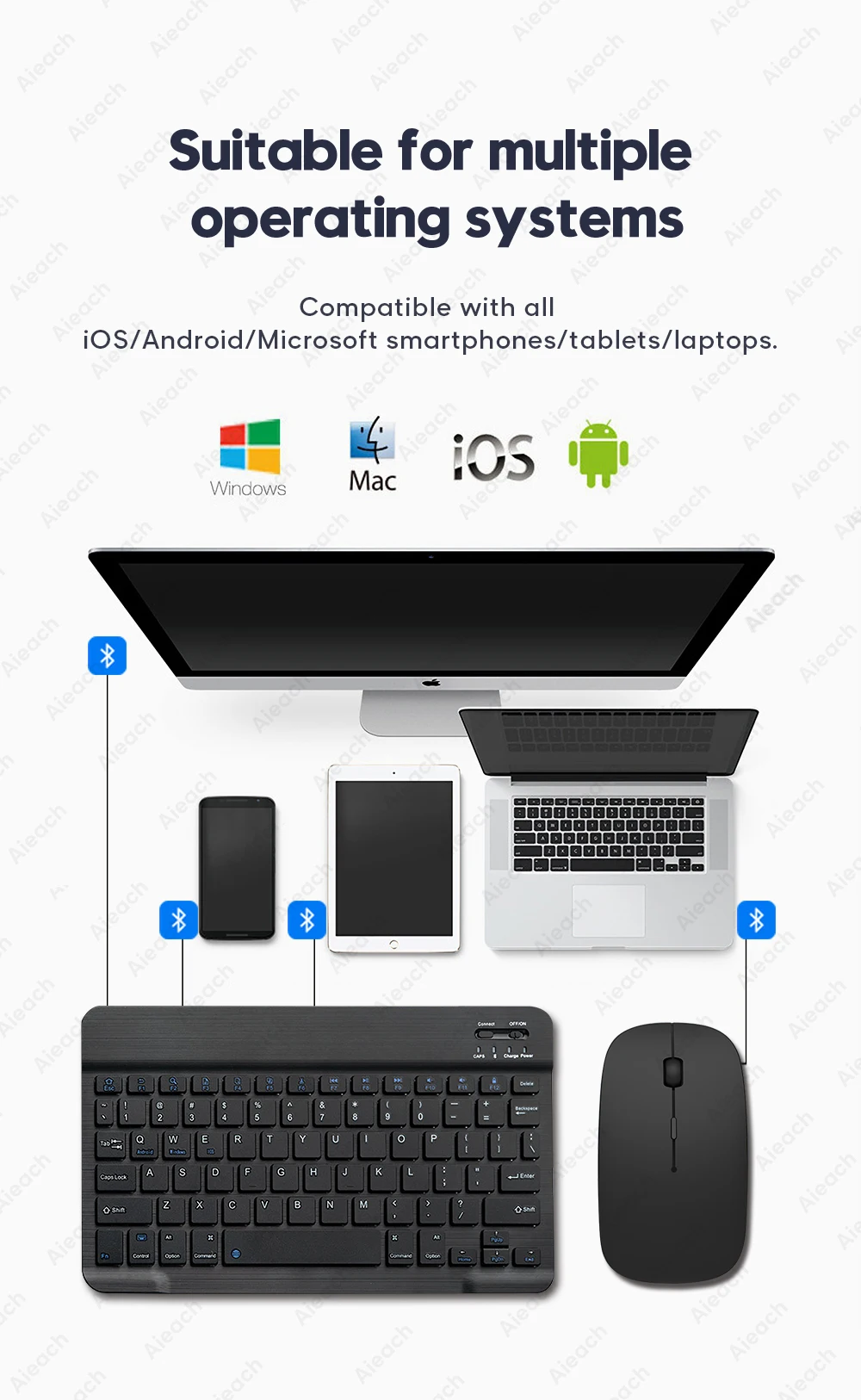 Bluetooth Keyboard for Tablet / Phone With Touchpad