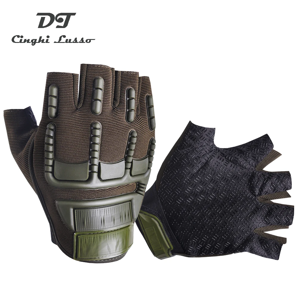 

CINGHI LUSSO Fingerless Tactical Glove Non-slip Cycling Glove Wear-resistant Work Glove Half Finger Military Glove For Men Women