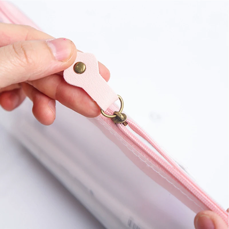 1 шт. простой и прозрачный чехол для ручки Студенческая Милая офисная сумка для карандашей канцелярская треугольная сумка