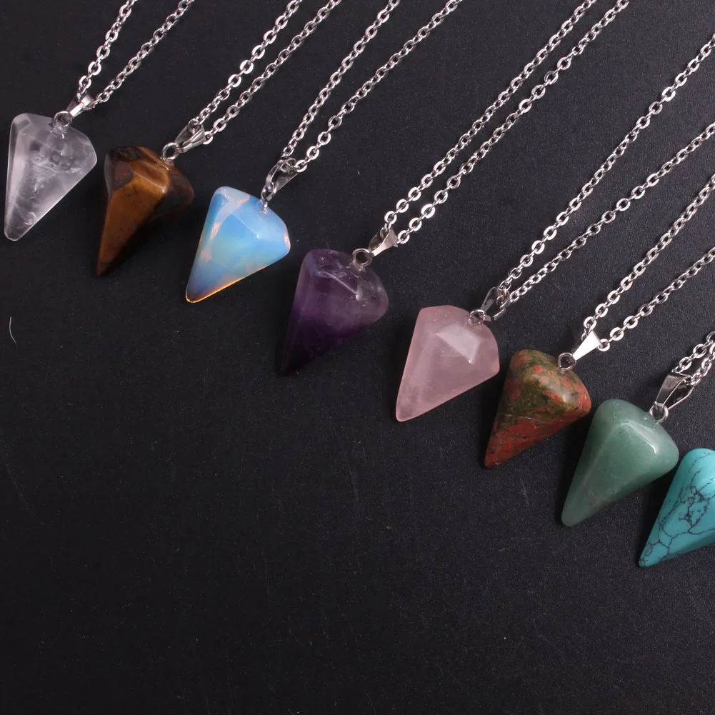 Natural rose quartz stone triangle shape charms pendants 50pcs/lot Wholesale 