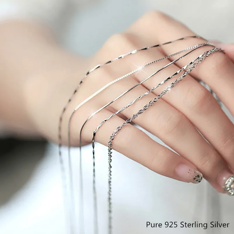 Buyee 925 Sterling Silver Loose Chain Snake Box Chain Necklace Fit