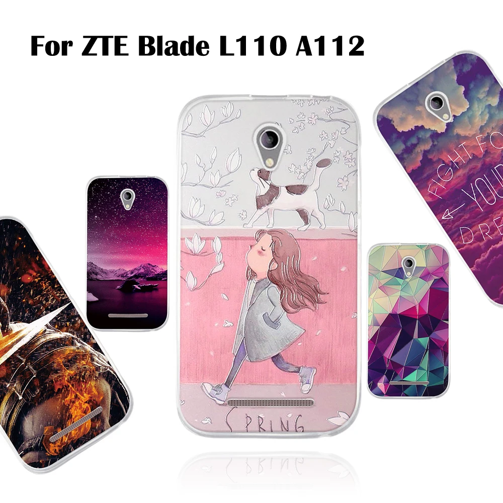 

TPU Case For ZTE Blade L110 A112 4.0" 3D Relief Soft Silicon Back Protection Cover For ZTE Blade L110 A112 Cartoon Cover Shells