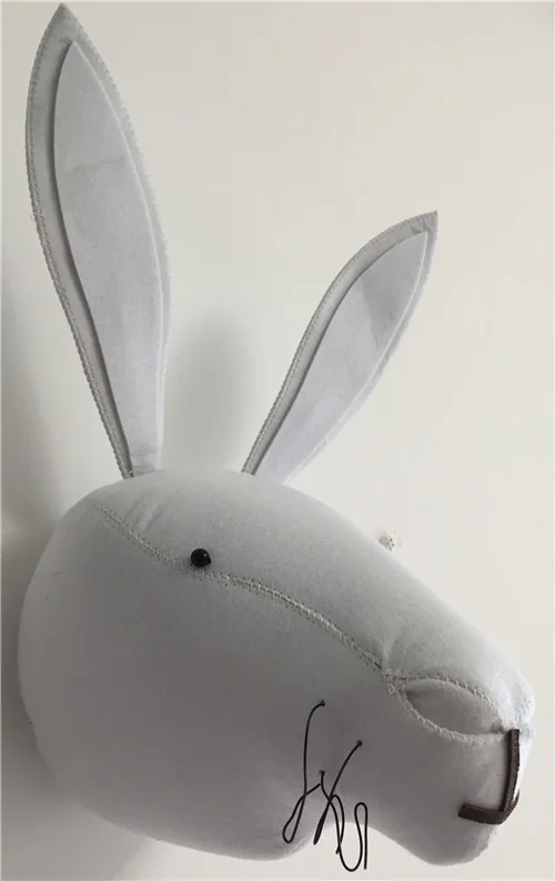 rabbit Животные Слон тигр птица Peafowl голова настенное крепление фетровые художественные игрушки Детская комната дома настенные декорации куклы фото реквизит - Цвет: rabbit