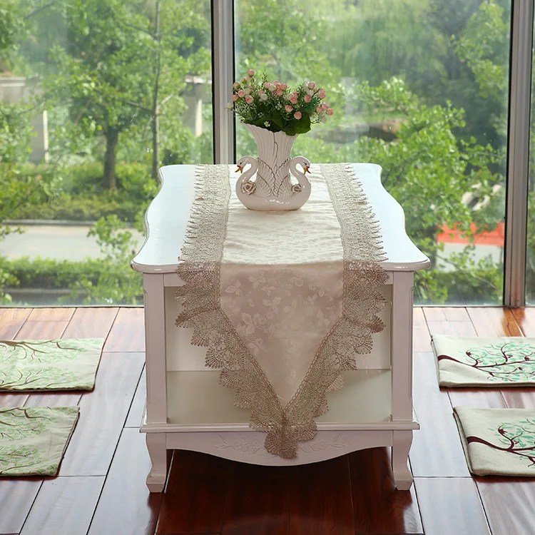 

New European style classic Jacquard Satin Embroidery luxury table and flag table mat, table cloth, tea table cover