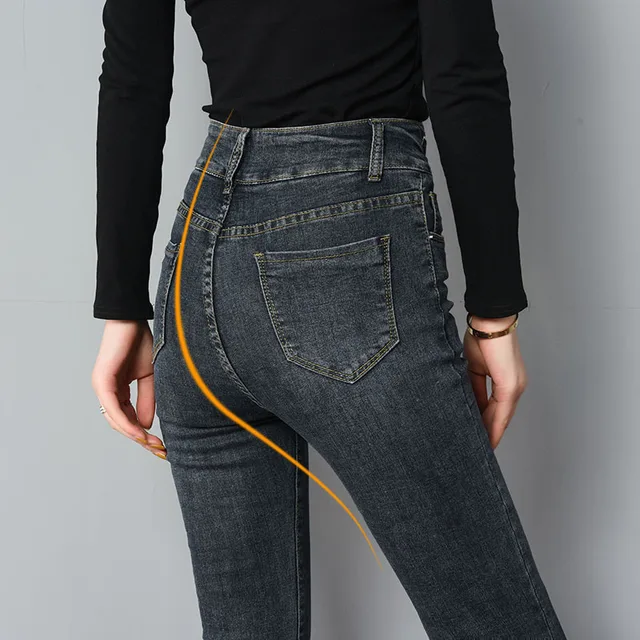 High Waist Womens Distressed Jeans 