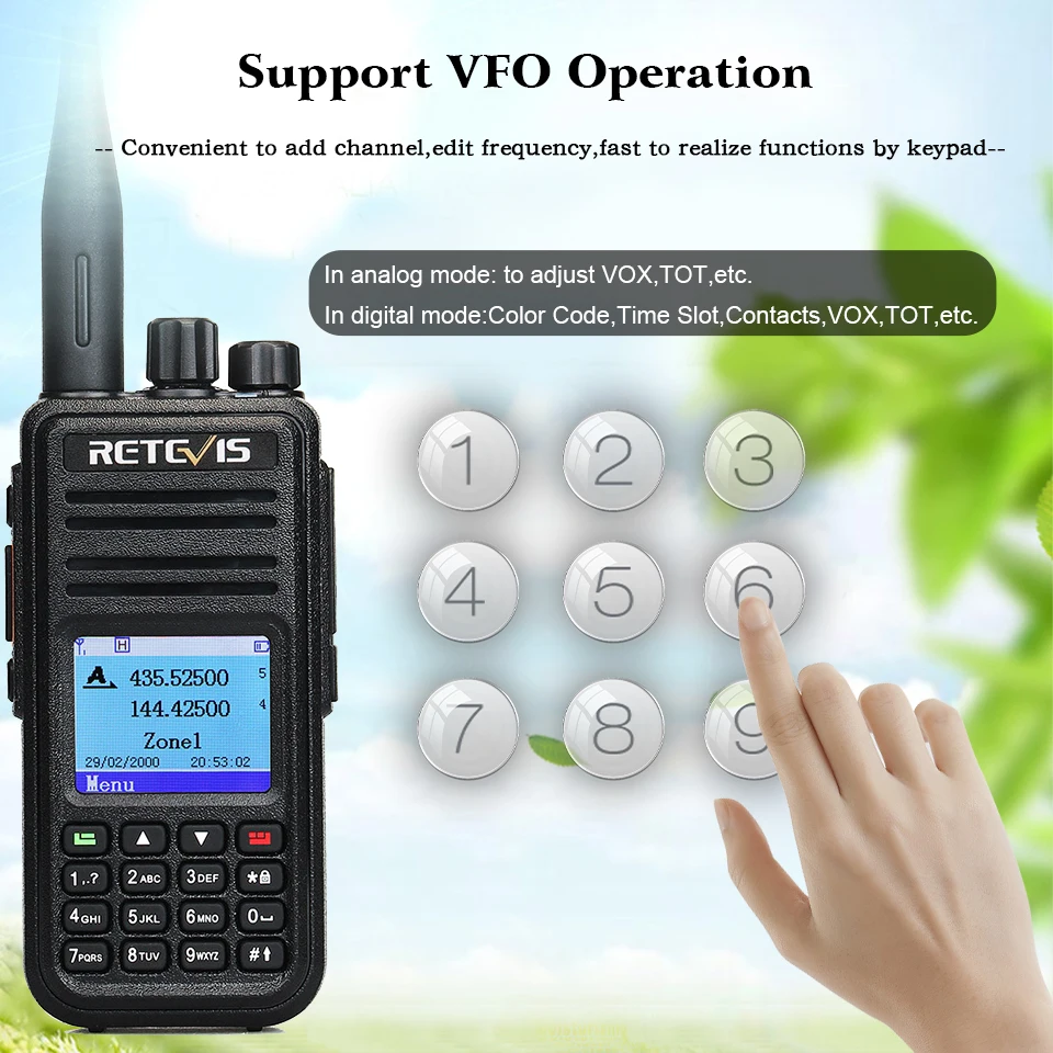 Retevis RT3S Walkie Talkie DMR Radio Long Range Walkie Talkies Camping Ham Radio UHF VHF GPS AES256 Encryption Digital Portable 3