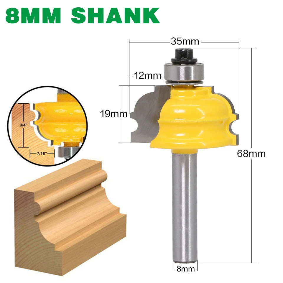 1PCS 8mm Shank Architectural Molding Router Bit Woodworking Cutter Tools 1PCS 8mm Shank Architectural Molding Router Bit Woodworking Cutter Tools