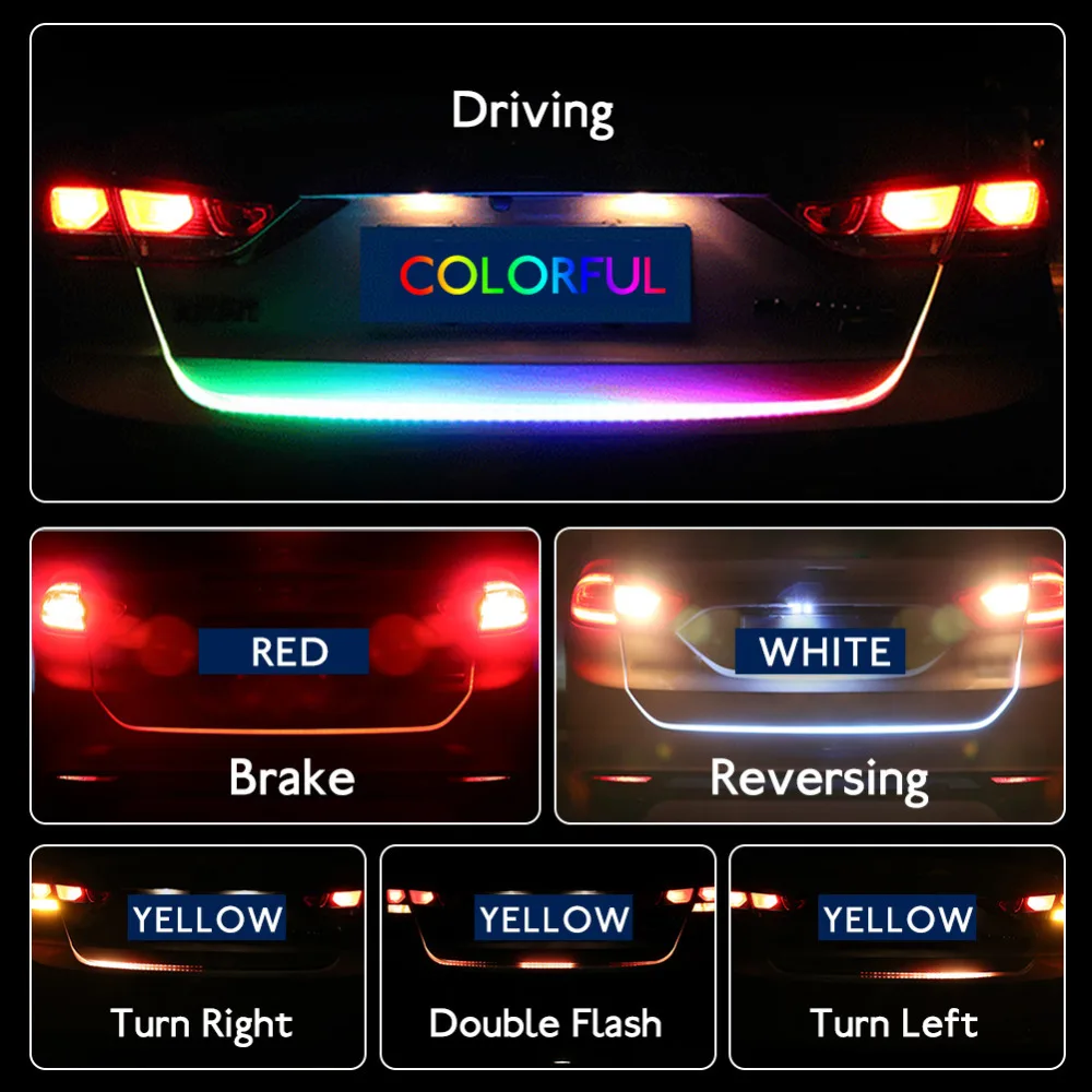 Стайлинг автомобиля EURS 120 см светодиодсветодиодный лента RGB светодиодные