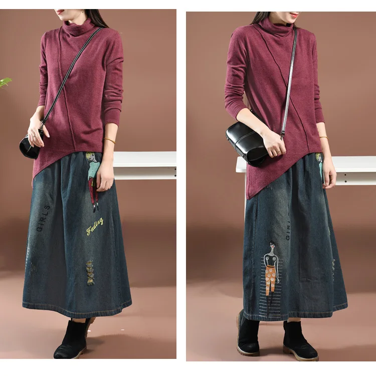 Autumn Winter T-shirt Women Knitting Slim-type Irregular Pullovers Tops Turtleneck Spliced New Ladies Casual All-match Tops