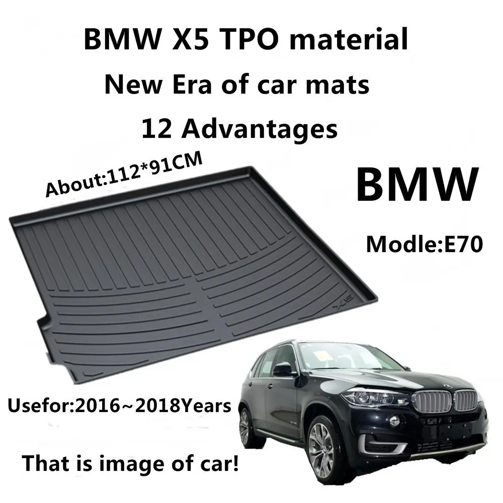 

SJ ALL Weather TPO Car Trunk Mats Tail Boot Cargo Liner Cover Rear Cargo Tray Luggage Pad For BMW X5 E70 2016 2017 2018