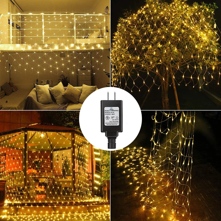 

3x2M 200 LED Net Mesh String Lights 8 Modes 31V Low Voltage Mesh Fairy Christmas Lights for Xmas Trees,Bushes,Wedding,Garden
