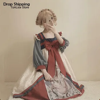 

Nine-tailed Fox Chinese Style Vintage Dress Hanfu Ruqun Lolita OP Dress Loose Kawaii Women Cosplay Party Dresses Bow Vestidos