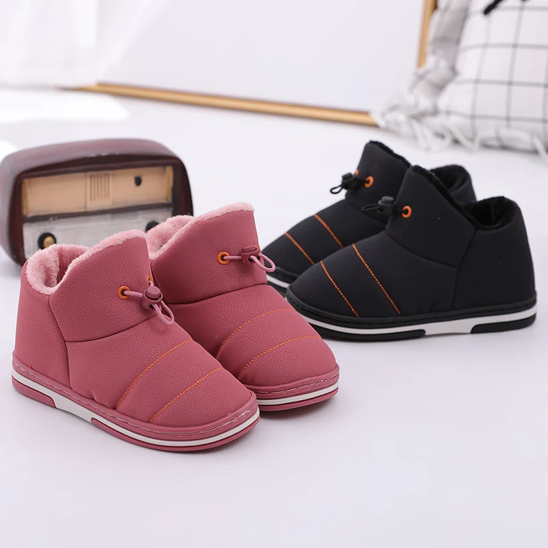 Children Boots Shoes New Winter Plush Warm Martin Boys Shoes Fashion Leather Soft Fleece Antislip Girls Boots