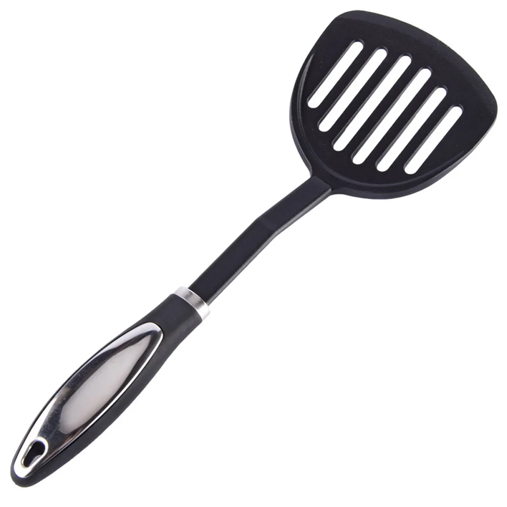 

Silicone Long Handle Heat Resistant Slotted Spatula Pot Shovel Soft Grip Tool Non-stick Frying Fish Kitchen