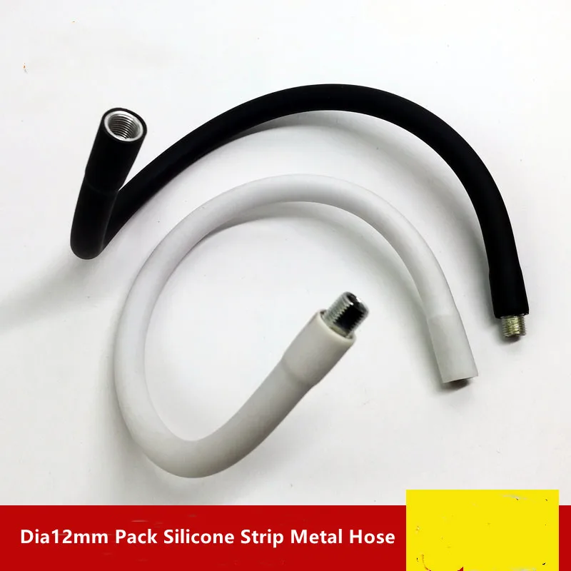 Dia 12mm M10 Male Female Thread Soft Light Flexible Conduit DIY Metal Silicon Gooseneck Hose Serpentine Tube Clamp Lamp 1pcs led gooseneck tube