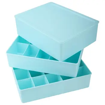 

3Pcs/Set Plastic Multi Grids Underwear Socks Storage Box Home Practical Underwear Divider Container Box Organizer